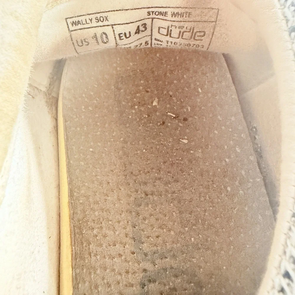 Hey Dude Wally Sox Stone White Men's Casual Loafer Slip On‎ Shoes Size 10